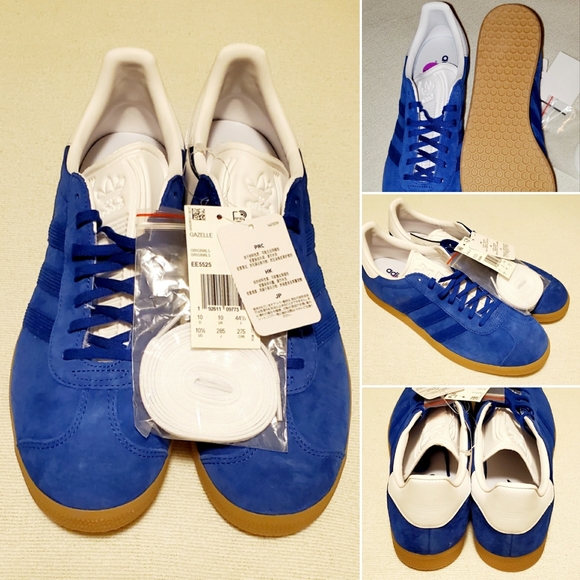 adidas gazelle royal blue white